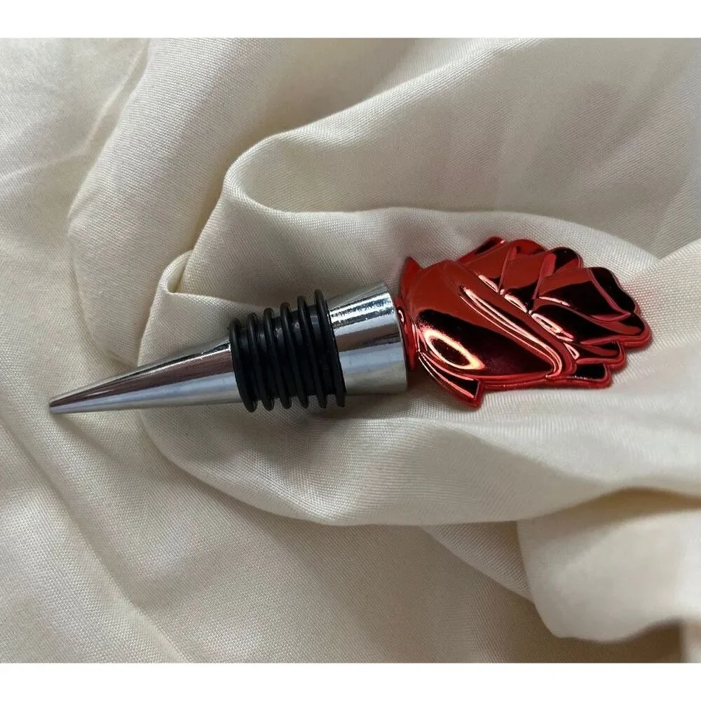 Romantic Red Rose-shaped Wine Bottle Stopper - Wine Lovers Gift